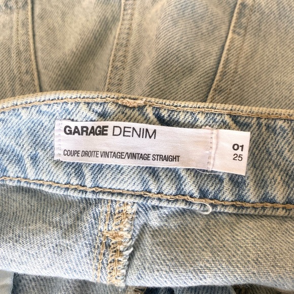 Garage light-washed vintage style denim ripped wide leg jeans - Picture 6 of 6